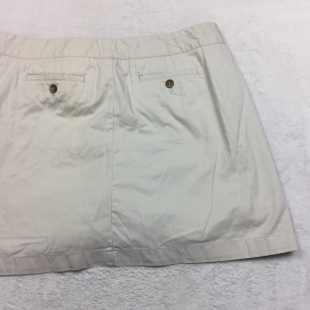 Land's End Chino Skort Skirt Size 14P Womans Petite Beige KHAKI Buttons Pockets - Picture 13 of 14